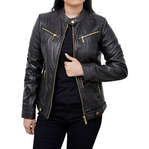 Wholesale Ladies Vintage Biker best leather <b>jackets</b> Casual Winter Wear Breathable and Warm with Cotton Filling at Nurak in 2025 - Product Image 4
