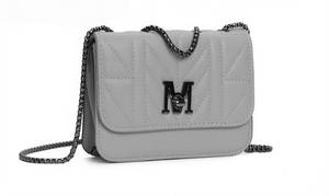 Borsa a Tracolla Trapuntata in PU con Catena e Cinghia Singola, Fodera in Poliestere per Donna - Product Image 3