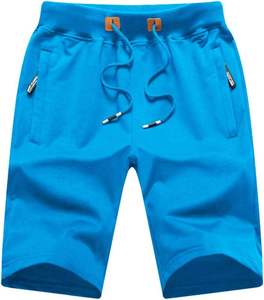 INDEX APPAREL Pantalones Cortos Bermuda de Algodón de Color Sólido para Hombre, Cintura Media, con Cordón Ajustable, Casuales, con Bolsillos - Product Image 2