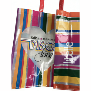 Bolsas de Compras de Polipropileno Tejido a Rayas con Asa de Tela No Tejida y Opciones de Varios Tamaños - Product Image 4