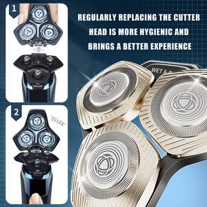 Cabezales de Repuesto Color Champán para Afeitadoras Eléctricas, Resistentes al Agua IPX7, Cabezal Rotatorio de Doble Cuchilla, Lavable, para Uso Facial - Product Image 6