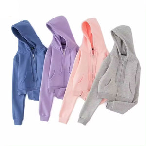 Vente en gros 2024 coton Mesdames manches longues Fashion Design Crop Tops Sweat-shirt pour femmes Sweat-shirt à capuche personnalisé pour les femmes - Product Image 3