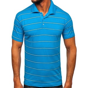 Nouveau polo d'été pour hommes Polo d'été en coton à manches courtes décontracté respirant à rayures - Product Image 5