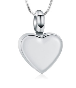 Collares de urna de corazón de Metal plateado para cenizas recuerdo urna conmemorativa joyería de cremación colgante de ceniza mujeres hombres amor un tamaño personalizado - Product Image 5
