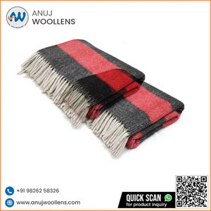 ผ้าห่มลายก้างปลาสีแดงและสีน้ำเงินสบายและเหมาะสำหรับทุกบ้าน - Product Image 5