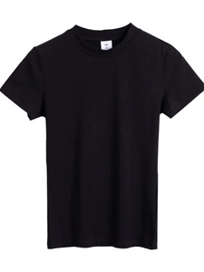 เสื้อยืดแขนสั้นสำหรับผู้หญิงระบายอากาศเสื้อผ้าผู้หญิงแบบบางเสื้อธรรมดาเข้ารูปสำหรับฤดูร้อนเสื้อยืดผ้าฝ้าย2025เสื้อยืดลำลองคอกลมสำหรับผู้หญิง - Product Image 4