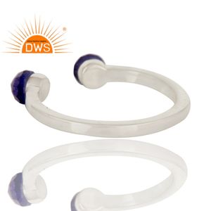Nouvellement Design Fine Sterling Silver Teint Saphir Gemme Anneau Réglable Bijoux Pour Femmes Cadeau Pour Elle - Product Image 3