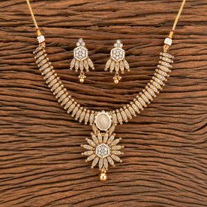 Collier arabe plaqué or antique artificiel ensemble avec placage or mat pour les femmes dans le mariage - Product Image 6