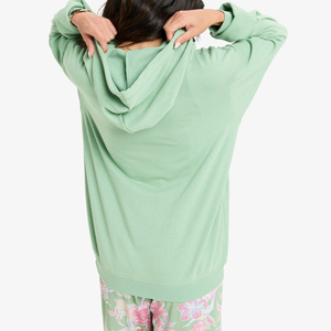 Sudaderas de mujer de alta calidad hechas a medida con cuello con capucha y logotipo frontal sudaderas con capucha de color liso al por mayor - Product Image 4