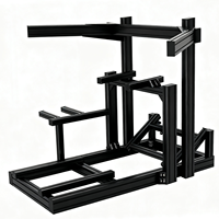 Profilé en aluminium anodisé sablé noir à fente en T 2020 3030 4040 4080 pour banc de travail automatisé et cockpit de simulation de course