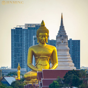 Grande statue de <span class=keywords><strong>bouddha</strong></span> bouddhiste dorée grandeur nature en plein air <span class=keywords><strong>bouddha</strong></span> thaïlandais statue assise en bronze coulé produit d'artisanat en métal - Product Image 1