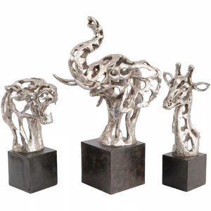 Décor de table luxueux noir et argent creux girafe Sculpture vente en gros maison hôtel bureau décor et cadeau à prix abordable - Product Image 3