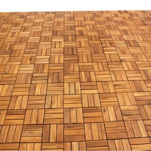 กระเบื้องพื้นไม้กระถินณรงค์แบบประกบขนาด 12 x 12 นิ้ว สำหรับปูพื้นภายในบ้าน สไตล์ยุโรป เหมาะสำหรับลานบ้าน สวน และพื้นที่กลางแจ้ง พร้อมบริการจัดส่งฟรี - Product Image 6