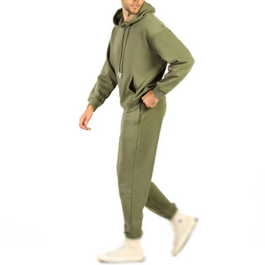Chándal elegante de alta calidad para hombre y mujer, venta al por mayor, fabricantes OEM, sudaderas con capucha de 2 piezas de forro polar grueso para hombre, conjunto de Jogger para hombre - Product Image 6