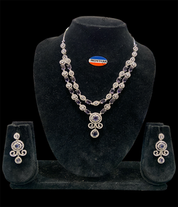 Ensemble de collier et boucles d'oreilles de mariée avec accents de cristal pour les mariages, les fiançailles, les fêtes de mariée et les bijoux pour femmes - Product Image 2