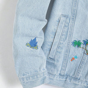 Chaqueta vaquera de alta calidad para hombre, cuello levantado teñido, Vintage antibacteriano estilo informal con capucha, bolsillo fino de Color sólido - Product Image 2