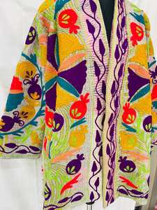 Elegante chaqueta acolchada con borde libre para mujer, ropa de playa Bohemia única, cinturón de festivales de invierno de algodón hecho a mano, gran regalo para - Product Image 5