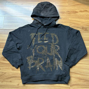 Sweats à capuche en molleton 100% coton écologiques personnalisables pour hommes et femmes, style hip-hop décontracté, coupe régulière, sweats à capuche d'automne - Product Image 6