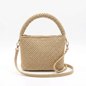 Woven <b>Raffia</b> Bucket Shoulder Crossbody Bag with Zipper Closure and Cotton Lining Stylish Mini Purse for Daily Travel - Product Image 5