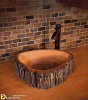 Antiquités Acacia Lavabo en bois fait main Lavabo unique Lavabo de super qualité