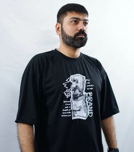 T-shirt col rond unisexe en coton 100% avec impression numérique personnalisée, coupe ample à épaules tombantes, séchage rapide, 300g, décontracté, haute qualité - Product Image 5