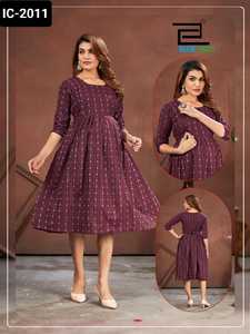 ชุดพื้นเมืองอินเดียสำหรับสตรีชุด kuyrtis ผ้าฝ้ายแท้สำหรับป้อนอาหารและช่วงคลอด - Product Image 4