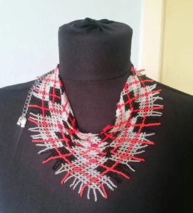 Magnifique collier écharpe perlé fait main, broderie de perles inspirante - Product Image 2