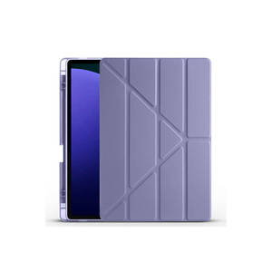 Housse de protection premium Netzy pour Samsung Galaxy Tab S9 FE Plus, étui avec support pliable à trois volets, emplacement pour stylet, cuir PU, matériau PC - Product Image 1