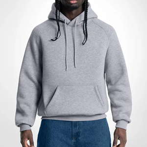 Sweat-shirt à capuche unisexe d'hiver, logo personnalisé, 100% coton, surdimensionné, polaire doux, vêtements de rue décontractés, manches raglan pour homme - Product Image 1