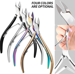 Cortacutículas de Acero Inoxidable Dorado para Salón de Uñas, Cuchilla Curva, Apertura de Mandíbula Ancha, para Uñas Gruesas, Exfoliación de Piel Muerta, Uso en Dedos - Product Image 6