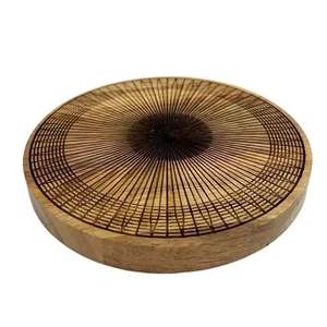 Ensemble de sous-verres à thé en bois au design unique Quantité en vrac avec gravure laser personnalisée - Product Image 1