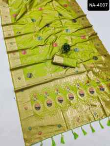 Indian Traditional Wear Kanchipuram Semi Pure Pattu Tissue Type Silk Saree From Indian Manufacturer and Wholesale Price Saree - Product Image 4