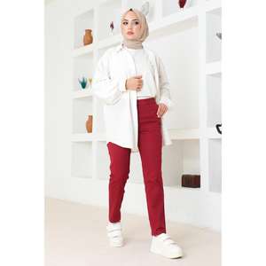 Pantalon décontracté taille haute pour femme, respirant, doux, style harem, effet froissé, longueur genou, coloré et élégant pour le bureau - Product Image 3