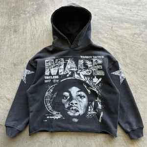 Haute qualité 500 Gsm hommes coton épais lourd lavé à l'acide pull à capuche surdimensionné polaire goutte épaule Sunfaded Style hiver - Product Image 4