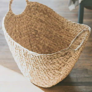 Elegant Home Decor Rattan <b>Basket</b> Handmade Laundry <b>Storage</b> with Natural Handcrafted Woven Finish at Wholesale Rates. - Product Image 1