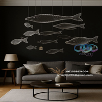 Lustre en verre 3000K artistique personnalisé design poisson suspension marine hauteur réglable suspendu pour centre commercial EAU USA KSA Chine