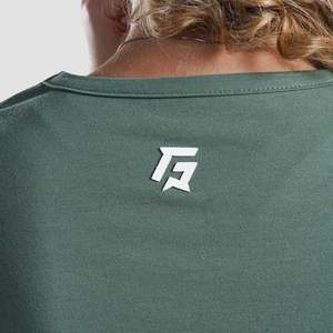 Active Shape Dark Green Crop Tee for Yoga Practice-Comfortable <b>Top</b> - Product Image 6
