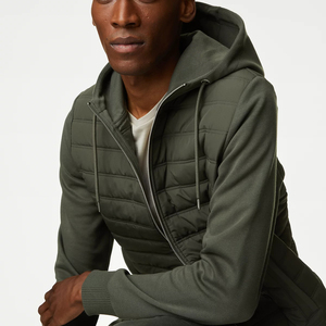 Veste de sport décontractée à capuche mi-longue rembourrée à manches longues pour homme - Product Image 2