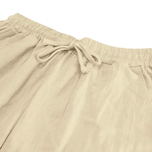 กางเกงถักแบบลำลองน้ำหนักเบาสำหรับผู้ชาย, กางเกงลำลองทรงหลวมผ้าคอตตอนผ้าลินินระบายอากาศแนวฮิปฮอปสำหรับฤดูใบไม้ร่วง - Product Image 5