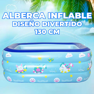 Piscina Gonfiabile 130*90*50 cm per Uso Interno/Esterno, Resistente e Portatile per Divertimento Acquatico - Product Image 4