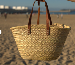 Bolso de Paja de Alta Calidad, Cesta Francesa, Cesta de Mercado Francesa, Bolso de Playa, Cesta Marroquí Hecha a Mano - Product Image 1