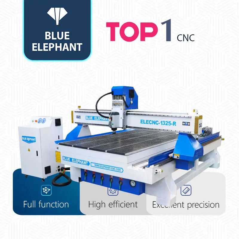 Alta qualidade azul elefante madeira trabalhando cnc 1325 1530 máquina móveis fazendo router para venda com eixo de refrigeração a ar no Peru