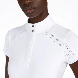 Chemise équestre ventilée pour femmes manches courtes coupe extensible vêtements personnalisés en vrac en gros couche de base haut chemises d'équitation - Product Image 1