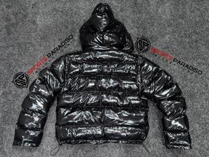 Men's High Shine Customized Color Puffer <b>Jacket</b> Winter Hooded Stand Collar Zipper Casual Long Waterproof Windproof Breathable - Product Image 5