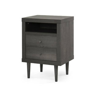 Modern Home Three-Layer Solid Wood Storage Bedside <b>Cabinet</b> Simple Nightstands for Bedroom <b>grey</b> finish with best quality wood - Product Image 1