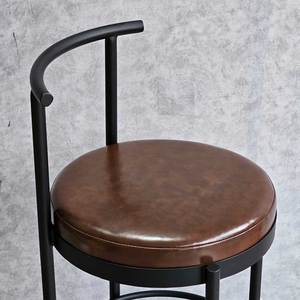 Industrial Design GCF193 High Bar <b>Stool</b> Soft PU Leather <b>Cushion</b> with Iron Frame for Farmhouse Club - Product Image 3