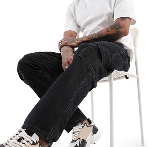 Wholesale New Arrival Straight Men Denim Jeans Streetwear <b>Sweet</b> Winter Solid Quick-Dry Breathable Cotton Pants Supplier - Product Image 2