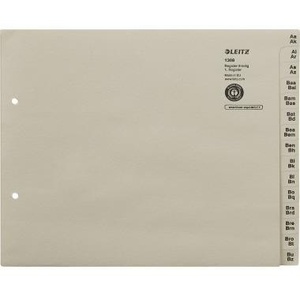 A-Z Register Leitz Extra Wide DIN A4 120 Sheet Recycled Paper in <b>Grey</b> Office Paper Product - Product Image 1
