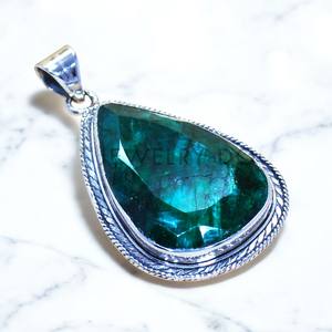 Pendentifs en argent 925 de qualité supérieure, pendentifs fins en émeraude, bijoux - Product Image 2