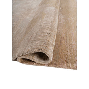 Whispers Desert Beige <b>Brown</b> Hand Knotted <b>Wool</b> Bamboo Silk Large Area Rugs AKWB-9069 Rectangle Abstract Pattern for Home Hallway - Product Image 2